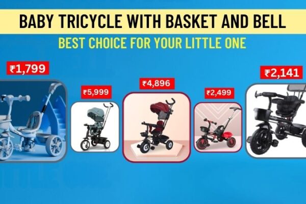 baby tricycle with basket and bell