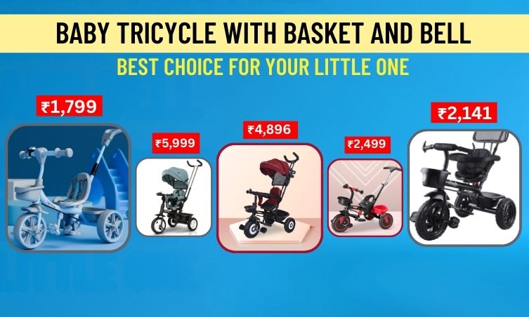 baby tricycle with basket and bell